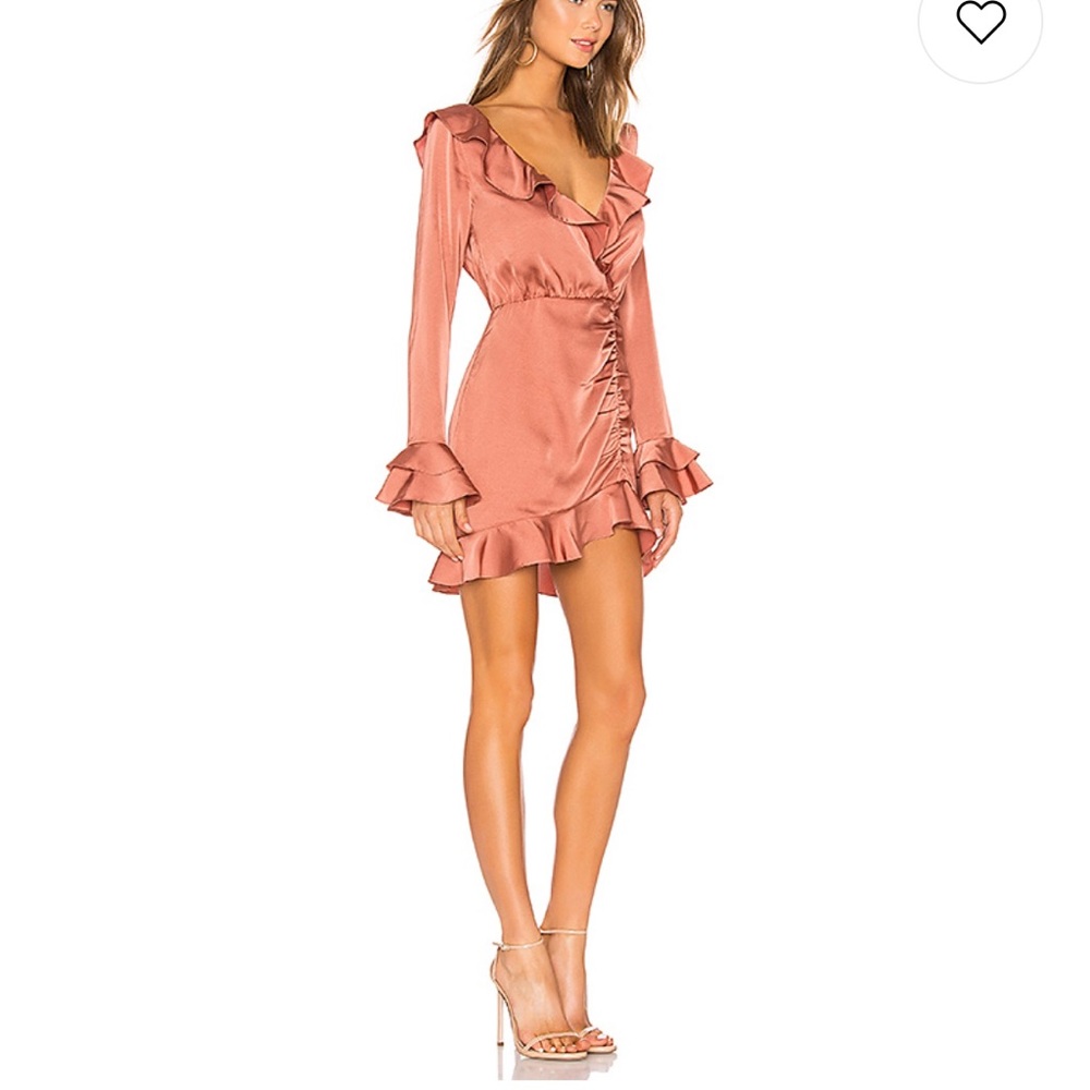 MAJORELLE Nelly Mini Dress in Terracotta Brown XS